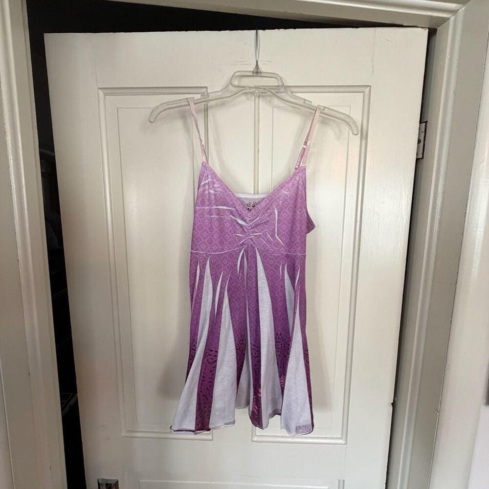 Mudd Purple and White Patterned Cami Tank Top Size Medium